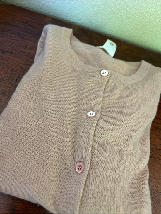J. Crew Sweaters - J.Crew 100% Cashmere Cardigan Blush Pink Scalloped Hem Size S
